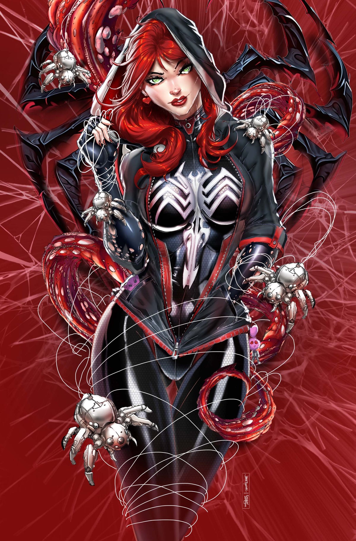NYCC Hooded Red Head Black Full Suit Virgin Comic