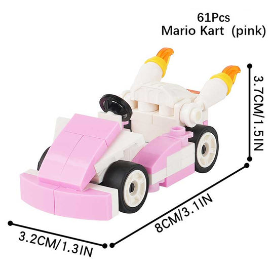 Princess Peach Kart Pink Super Mario Brothers Lego Compatible Minifigure Toys