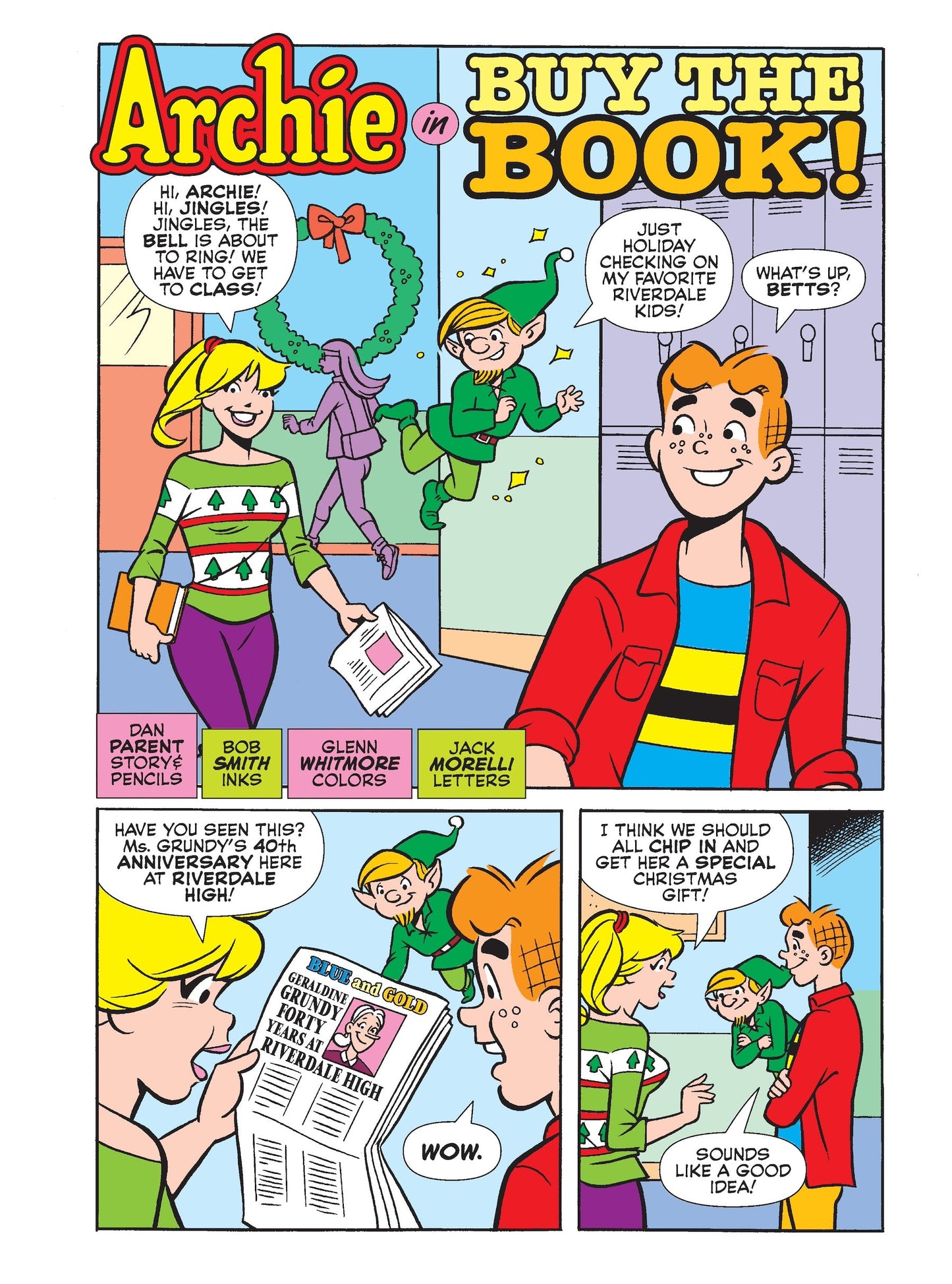 Archie Jumbo Comics Digest - Issue 355: Riverdale High Students Pitch In For Ms. Grundy’s Christmas Gift, Archie Struggles To Wrap The First Edition Book, Will Christmas Magic Comes To The Rescue?