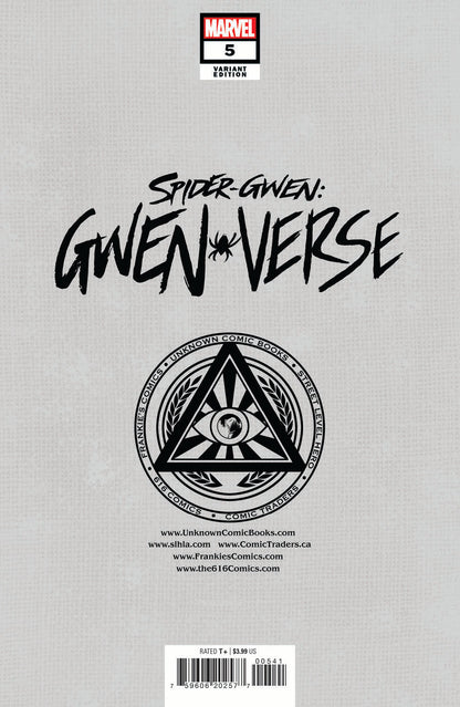 Spider-Gwen: Gwenverse #5 Unknown Comics Greg Land Exclusive Homage Virgin Var (08/24/2022)