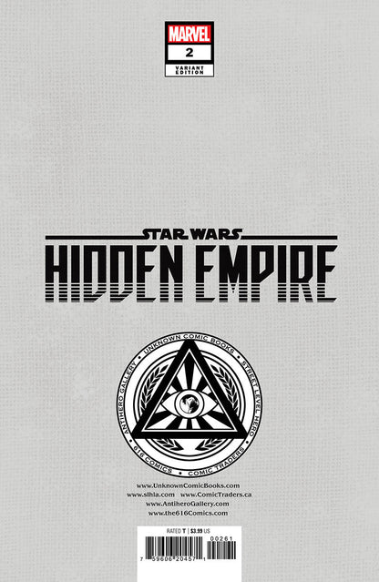 STAR WARS: HIDDEN EMPIRE #2 UNKNOWN COMICS PATCH ZIRCHER EXCLUSIVE VIRGIN VAR (12/07/2022)