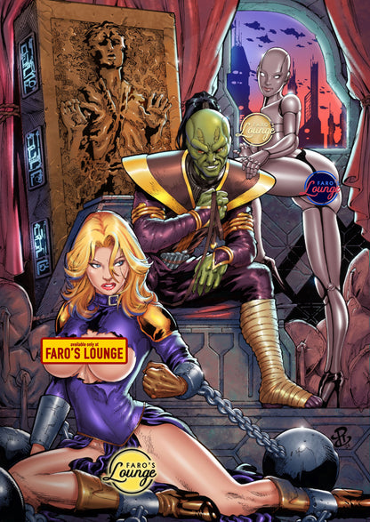 Slave Leia Steel Bikini Spectacular #2 – Digital Download | Slave Leia Guri & Prince Xizor Shadows of the Empire Mature Pinup Art