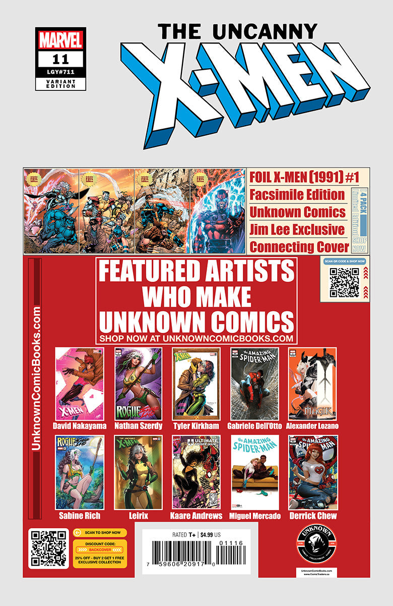 [2 PACK] Uncanny X-Men #11 Unknown Comic Alexander Lozano Exclusive Var (03/05/2025)