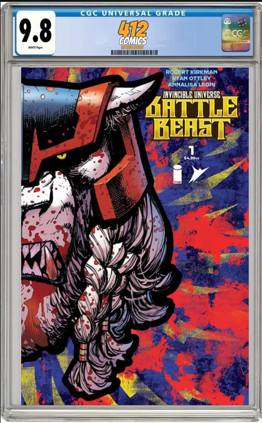 INVINCIBLE UNIVERSE BATTLE BEAST #1 CVR J FOIL DIE CUT MASK (CGC 9.8 PRESALE)