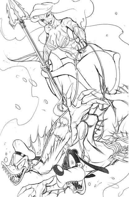 Anti-Valentine's #6 – King Mickey Fires Snow White Pinup Art by Faro Kane