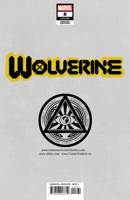 WOLVERINE #8 UNKNOWN COMICS MICO SUAYAN EXCLUSIVE VAR XOS (12/30/2020)