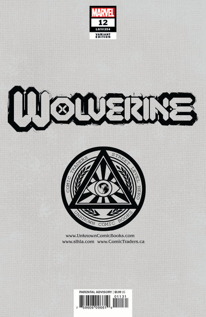 WOLVERINE #12 UNKNOWN COMICS MICO SUAYAN EXCLUSIVE VIRGIN VAR (05/19/2021)