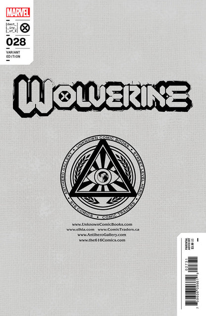 WOLVERINE #28 UNKNOWN COMICS SABINE RICH EXCLUSIVE VIRGIN VAR (12/14/2022)