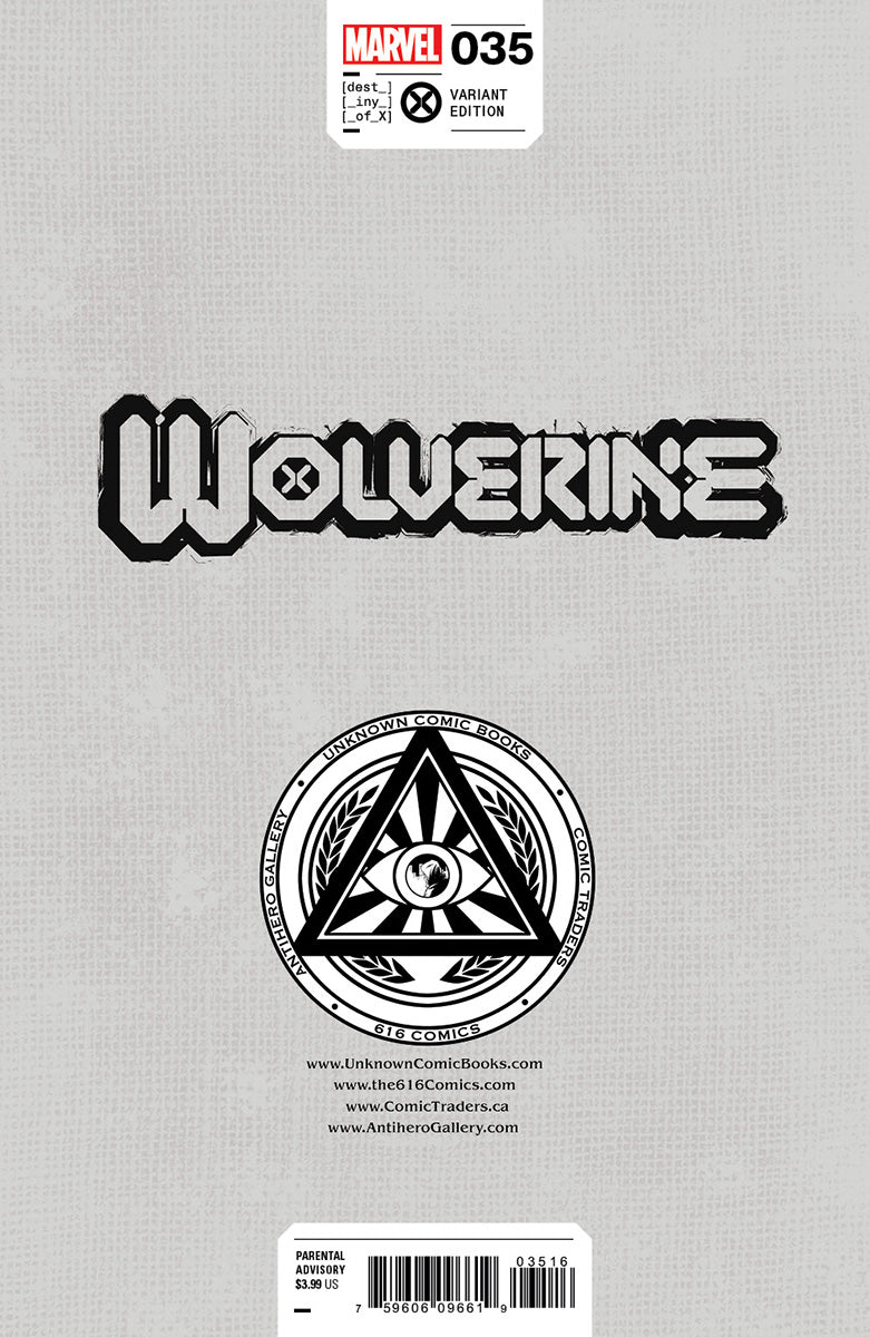 WOLVERINE #35 UNKNOWN COMICS SCOTT WILLIAMS EXCLUSIVE VIRGIN ICON VAR (07/19/2023) (07/26/2023)