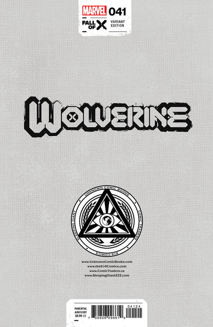 WOLVERINE #41 UNKNOWN COMICS TYLER KIRKHAM EXCLUSIVE VIRGIN VAR (01/10/2024)