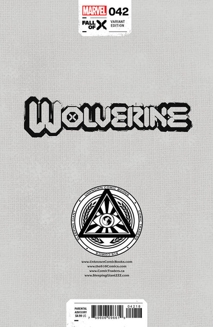 WOLVERINE #42 UNKNOWN COMICS TYLER KIRKHAM EXCLUSIVE VAR (01/31/2024)