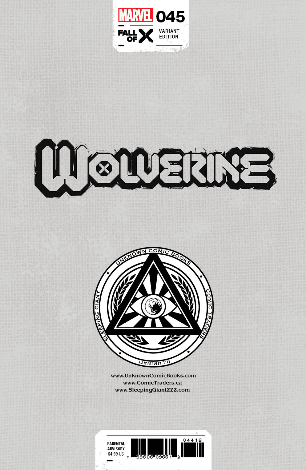 [2 Pack] Wolverine 45 Unknown Comics Kaare Andrews Exclusive Var [03/13/2024]