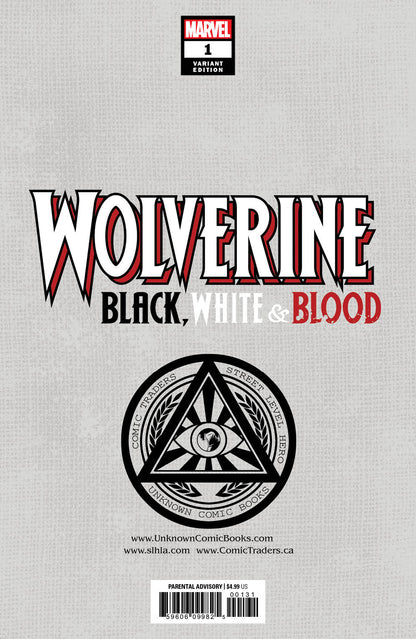 WOLVERINE BLACK WHITE BLOOD #1 (OF 4) UNKNOWN COMICS TYLER KIRKHAM EXCLUSIVE VAR (11/04/2020)