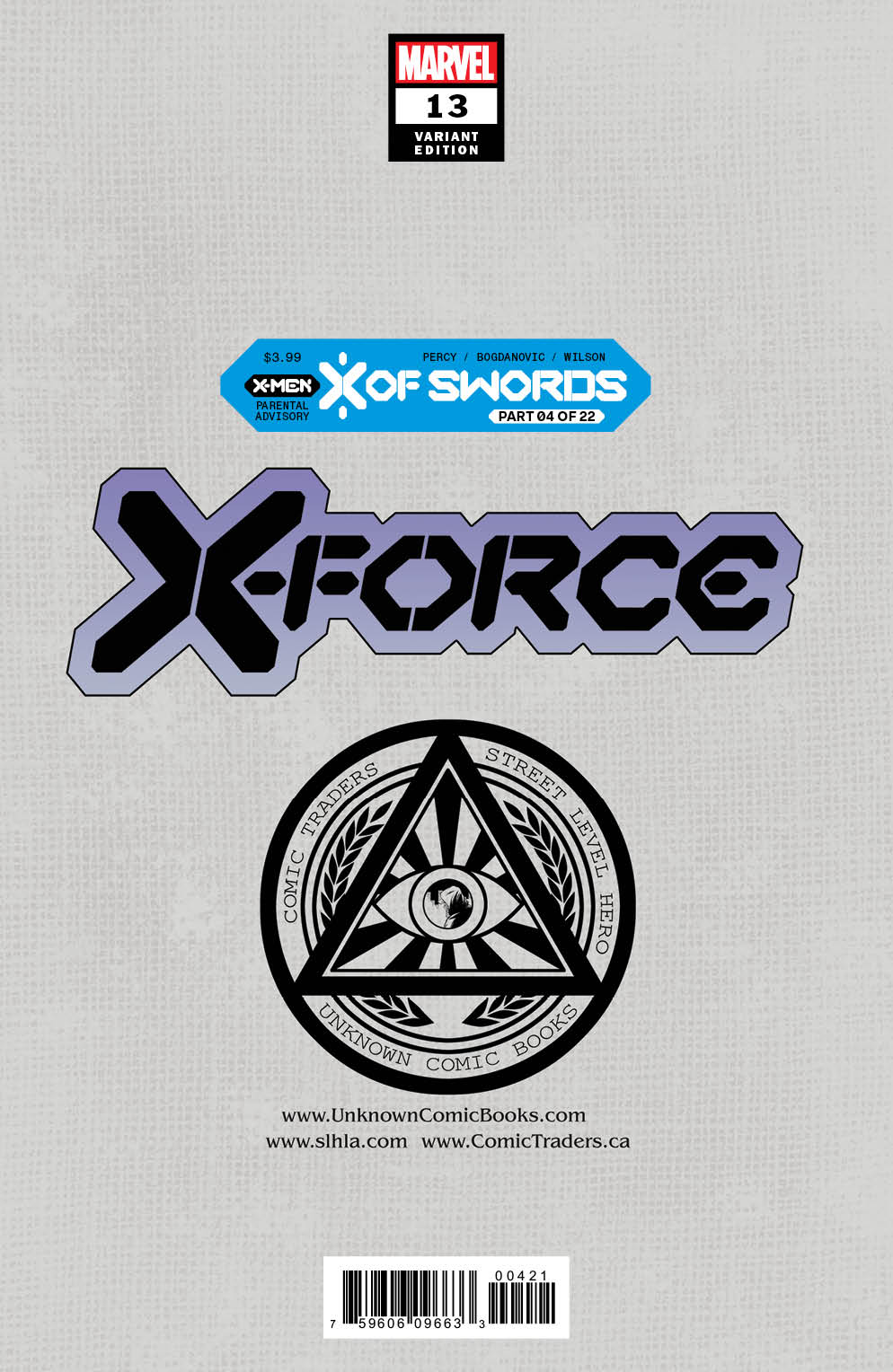 X-FORCE #13 UNKNOWN COMICS MARCO MASTRAZZO EXCLUSIVE VIRGIN VAR XOS (10/07/2020)