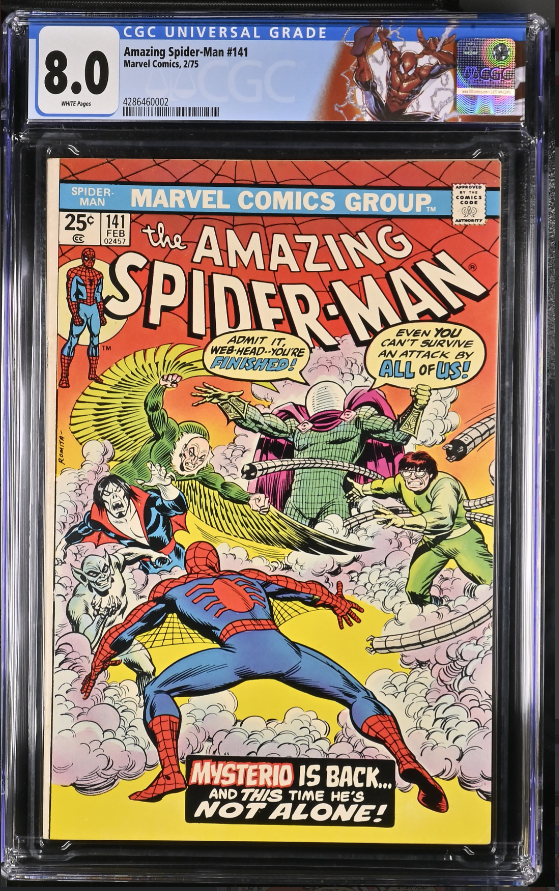 The Amazing Spider-Man, Vol. 1 #141 CGC 8.0 White Pages + Custom Label
