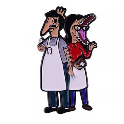 Beetlejuice Bobs Burgers mashup Enamel Pins  small, durable, high quality accessories