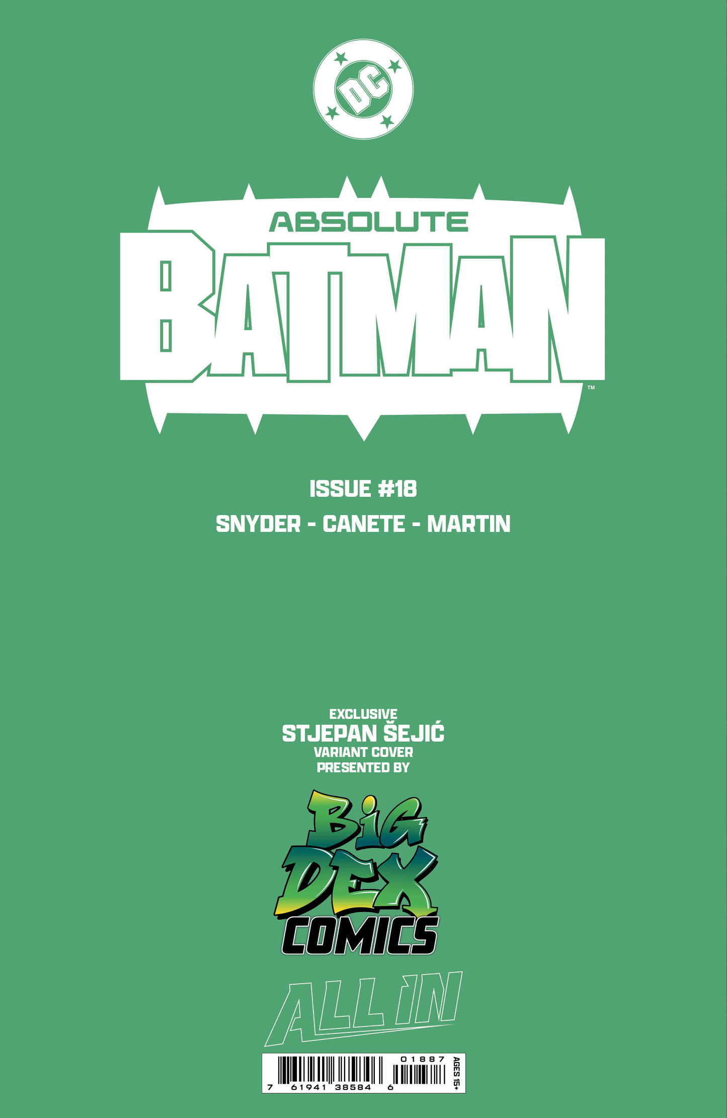 Absolute Batman #18 STJEPAN SEJIC Trade/Virgin/Foil Set