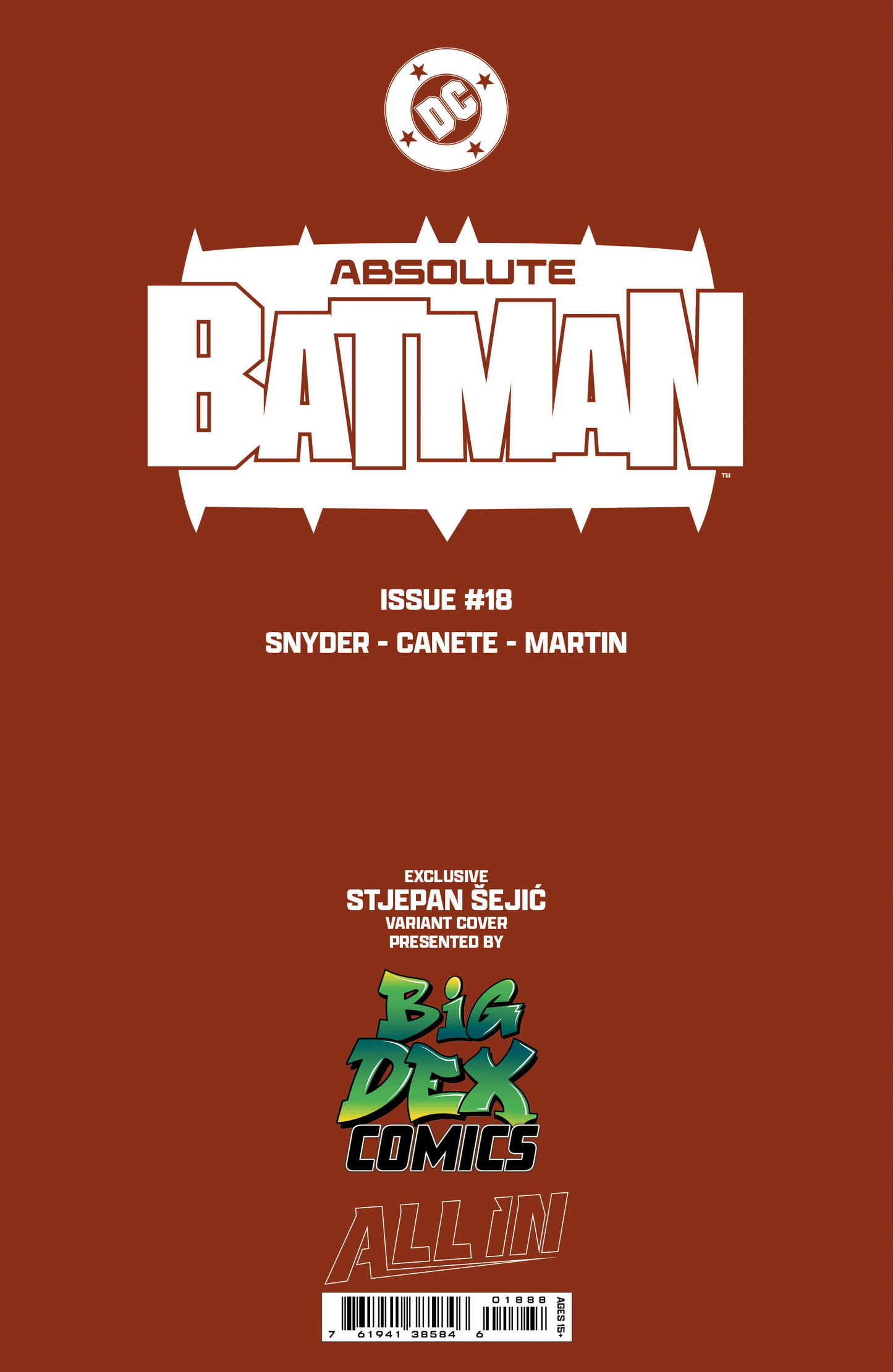 Absolute Batman #18 STJEPAN SEJIC Virgin Variant