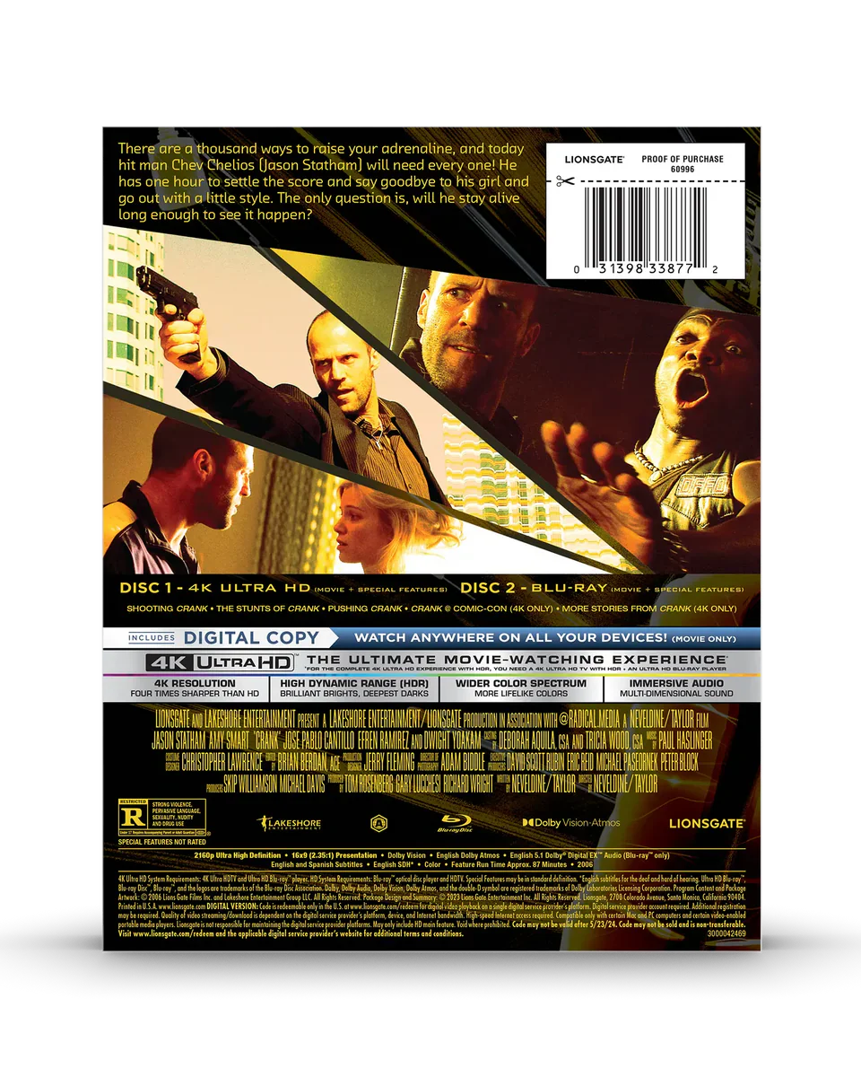 Crank - Limited Edition Steelbook (4K Ultra HD + Blu-ray + Digital)