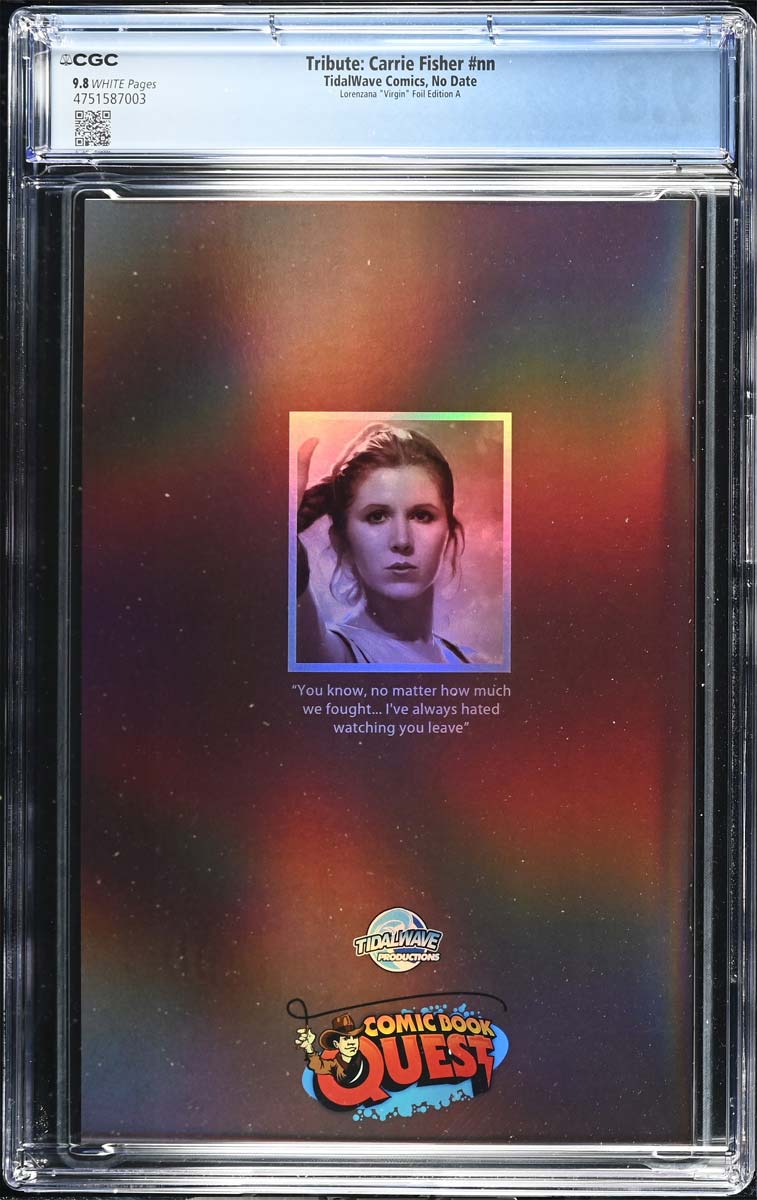 Carrie Fisher #1 CGC 9.8 Nathan Lorenzana "Our Princess" Virgin Foil Variant #1/30
