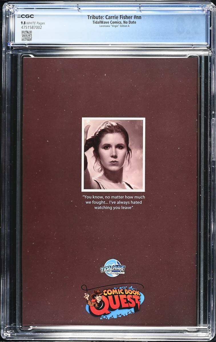 Carrie Fisher #1 CGC 9.8 Nathan Lorenzana "Our Princess" Virgin Variant #1/50