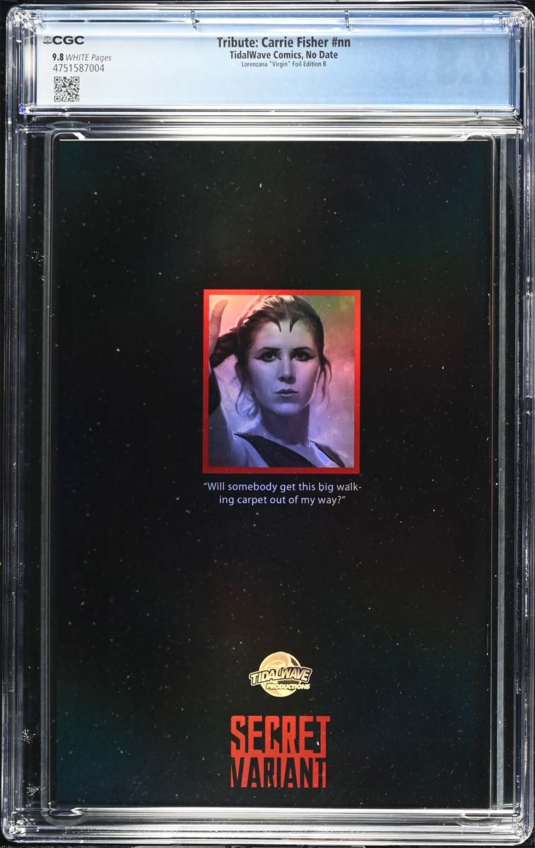 Carrie Fisher #1 CGC 9.8 Nathan Lorenzana "Dark Side" Virgin Foil Variant #1/30