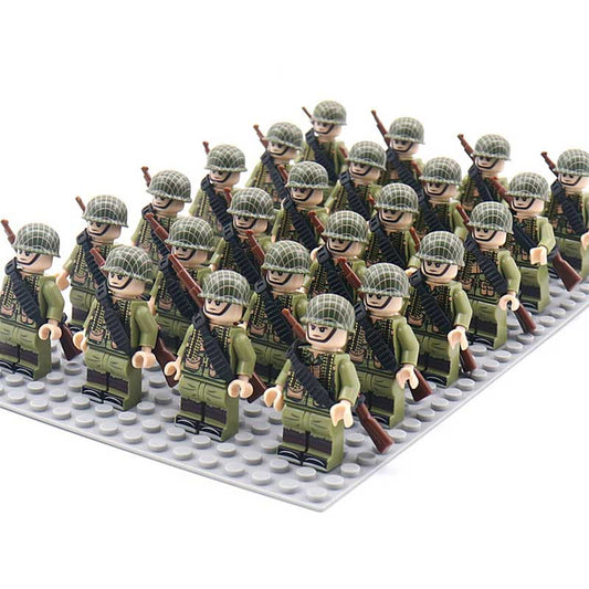 World War 2 American Soldiers set of 24 Lego Minifigures Custom Toys d-259