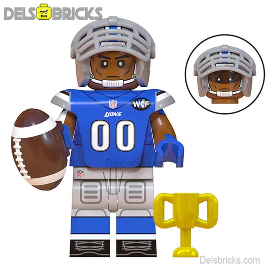Detroit Lions NFL Football Teams Lego Minifigures Custom Toys