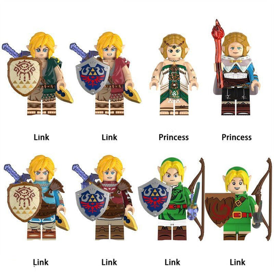 Link and Princess Zelda Minifigure 8-Pack – Legend Fantasy Adventure