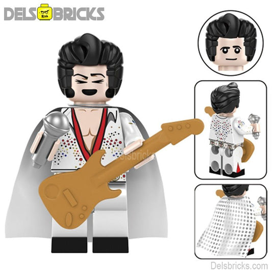 Elvisd presley The king Lego Minifigures Custom Music Toys