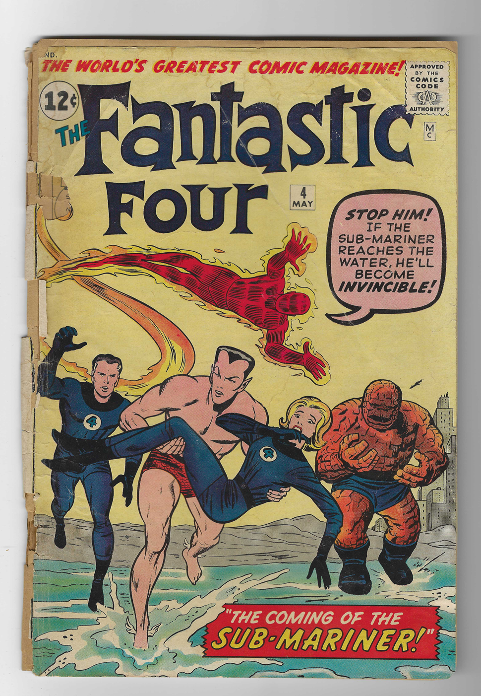 Fantastic Four, Vol. 1 #4 - 1962 - Complete *DETACHED COVERS*