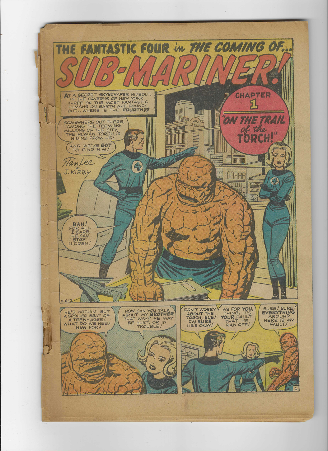 Fantastic Four, Vol. 1 #4 - 1962 - Complete *DETACHED COVERS*