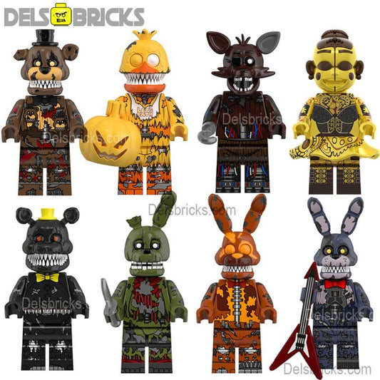 Five Nights At Freddys set of 8 Lego Minifigures custom toys Set1