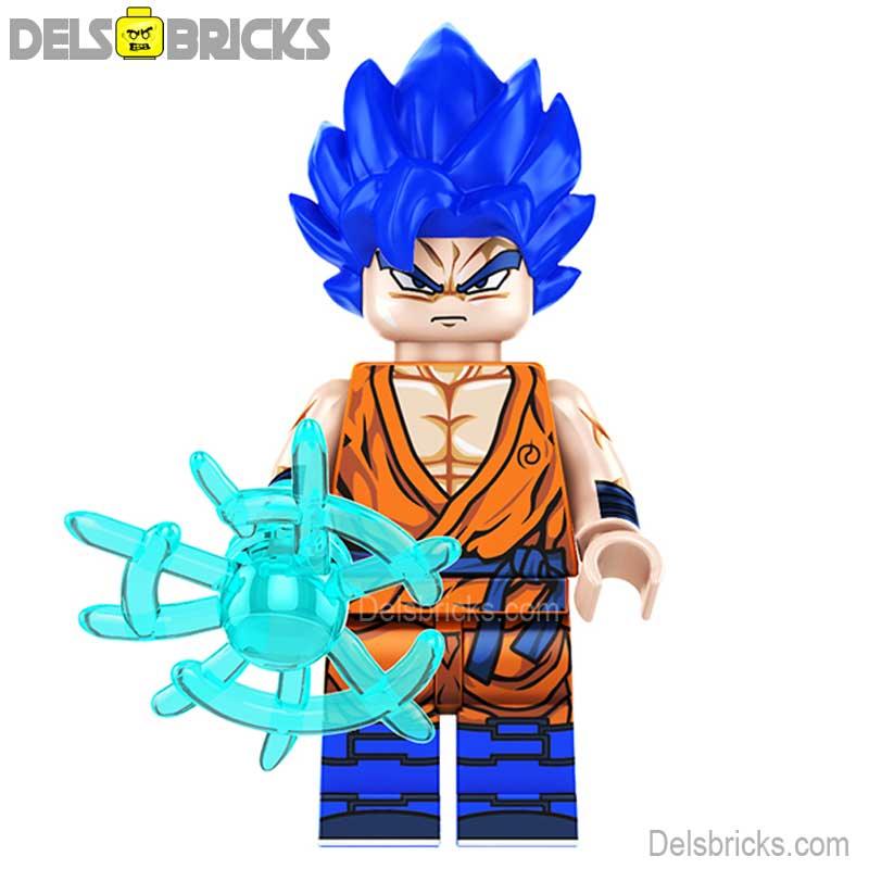 Goku Long Blue Hair Dragon Ball Z Super Lego Minifigures Anime Custom Toys G-9