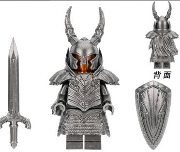 Silver Dark Soul Knight Custom Minifig