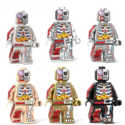 Human Body Visible Anatomy Man Set of 6 custom Lego Star Wars Minifigures toys