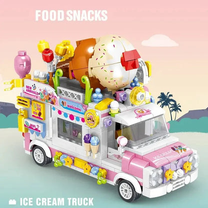 Ice Cream Truck Building Block toys Minifigures Food Trucks Fun for All over 500 Pieces