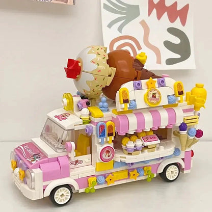 Ice Cream Truck Building Block toys Minifigures Food Trucks Fun for All over 500 Pieces