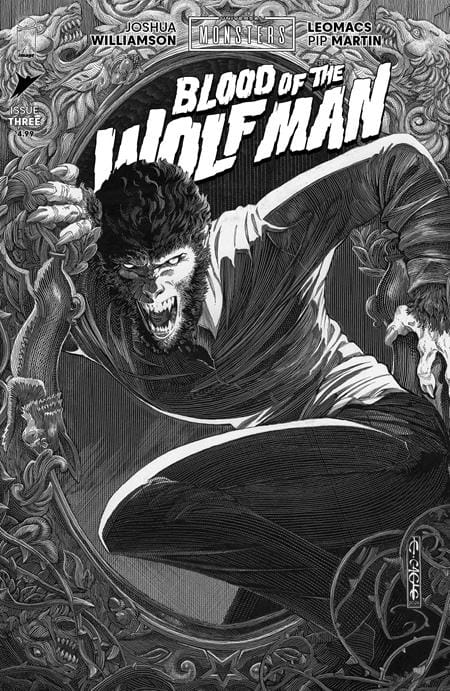 Universal Monsters Blood Of The Wolf Man #3 (PRESALE 8/26/26) 1:25 (Of 4) Cvr D Evan Cagle B&W Classic Horror Var