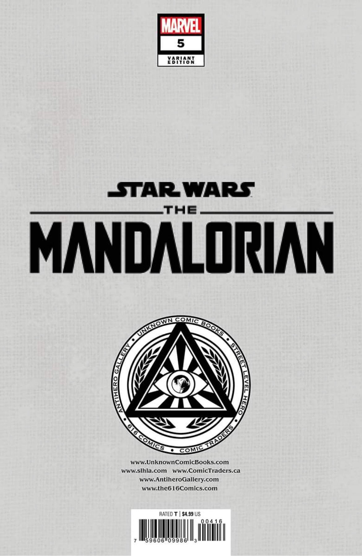 STAR WARS: THE MANDALORIAN #5 UNKNOWN COMICS PATCH ZIRCHER EXCLUSIVE VIRGIN VAR (11/02/2022)