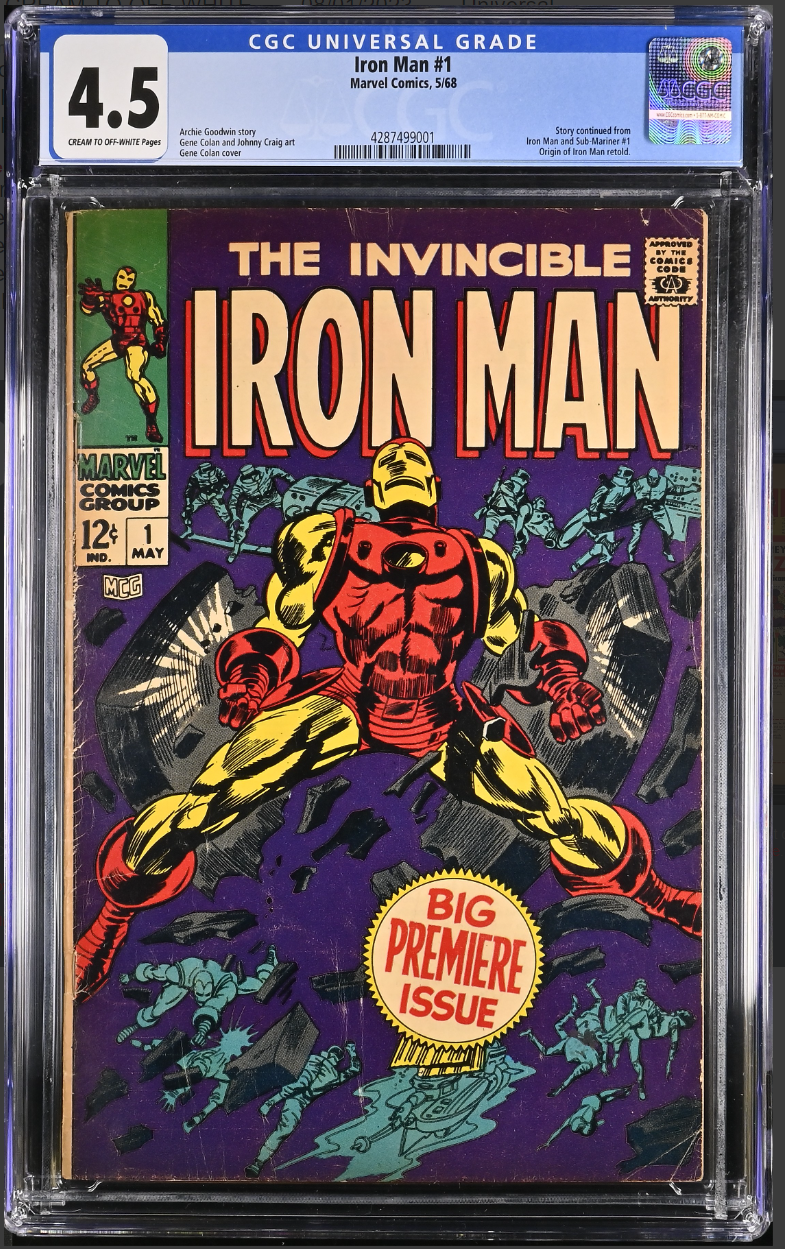 Iron Man, Vol. 1 #1A CGC 4.5 CREAM TO OFF-WHITE