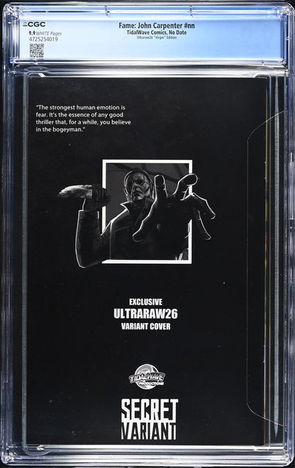 John Carpenter #1 CGC 9.9 Ultraraw26 Secret Virgin Variant #40/40