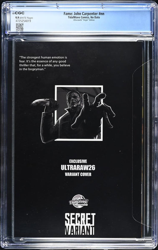 John Carpenter #1 CGC 9.9 Ultraraw26 Secret Virgin Variant #40/40