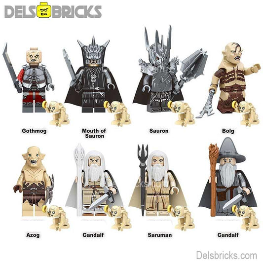 Lord of The Rings Set of 8 Lego Minifigures Custom Toys 1