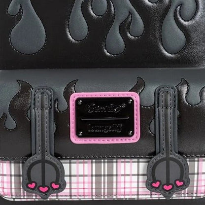 Loungefly Sanrio Kuromi Flames and Plaid Mini-Backpack - Entertainment Earth Exclusive