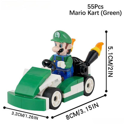 Luigi Kart Brothers Super Mario Lego Minifigures Custom Toys