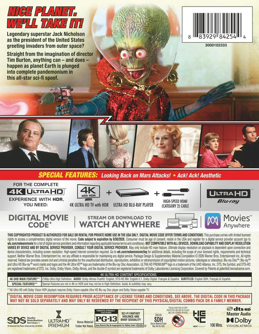 Mars Attacks! - Limited Edition Steelbook (4K Ultra HD + Digital)