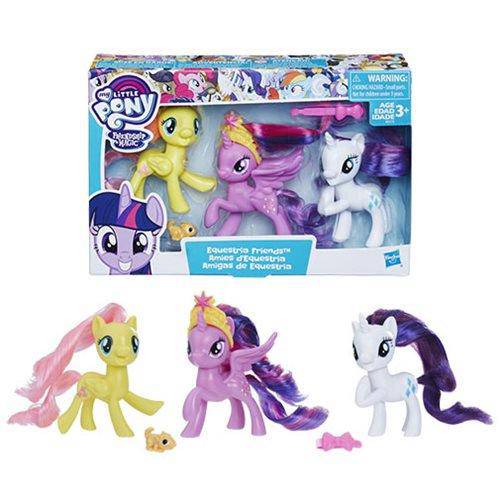 My Little Pony Equestria Friends Twilight Sparkle Rarity and Fluttershy Mini-Figures
