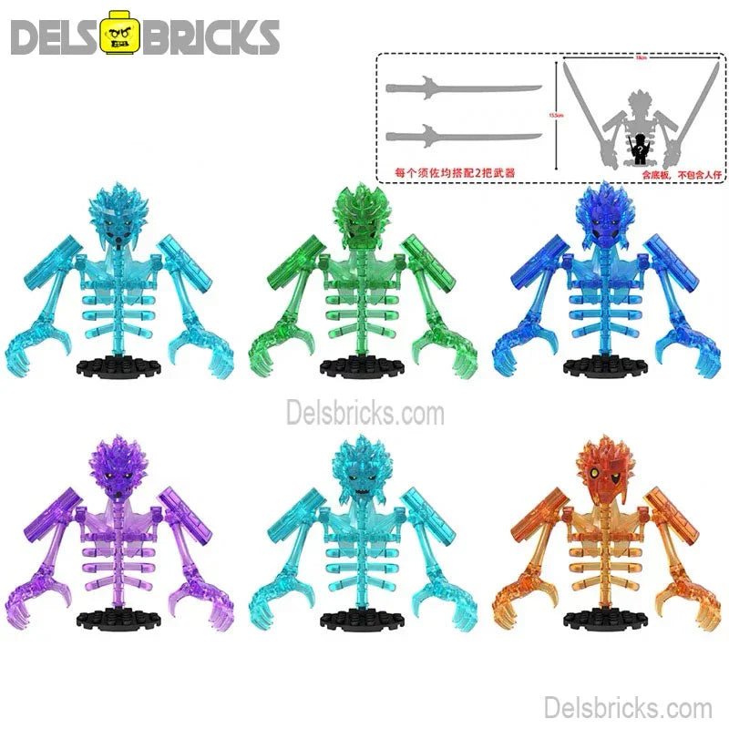 Anime Lego Minifigures: Giant Susanoo Gods Set (6 Pcs) - Custom Naruto Uchiha Building Blocks S3