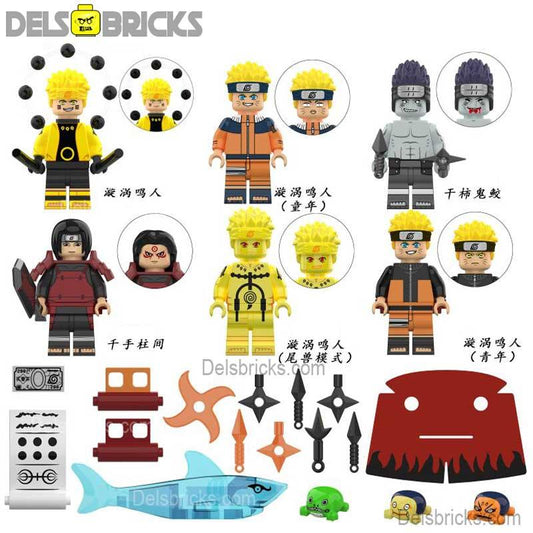 Anime Lego Minifigures: Naruto Custom Set (6 Pcs) - Collectible Uchiha Building Blocks S2